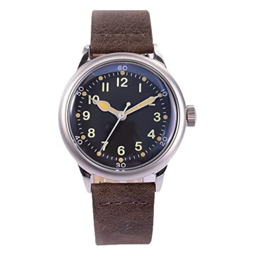 PRAESIDUS Field Watch for Men Stainless Steel Case with Leather/Canvas/Nylon Strap Men’s Wrist Watch Type A11 Analog Watch Swiss Quartz Movement WW2 Military Tactical Watch for Work and Outdoor