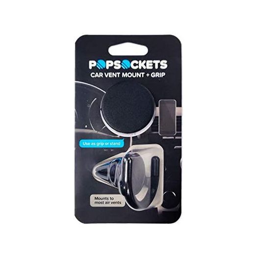 PopSockets Grip & Stand for Phones and Tablets - Black PopGrip & Vent Mount