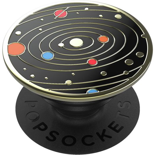 PopSockets Premium Grip with Swappable Top for Cell Phones, PopGrip Enamel Solar Flare Black