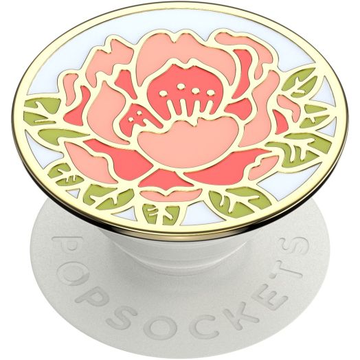 PopSockets Premium Grip with Swappable Top for Cell Phones, PopGrip Enamel Blooming Peony