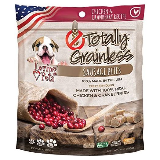 Loving Pets Totally Grainless Chicken & Cranberry Recipe Sausage Bites For Dogs (1 Pack), 6 Oz