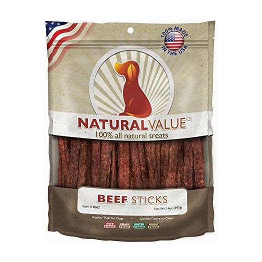 Loving Pets Natural Value All Natural Soft Chew Beef Sticks for Dogs, 14-Ounce