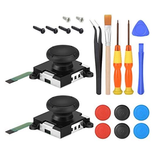 Assenic Joystick Replacement for Nintendo Switch Joycon, Joy con Drift Repair Kit. NS Joy-Con & Switch Lite Controller Analog Thumb Stick Parts, with Full Repair Tool(2 Pack).