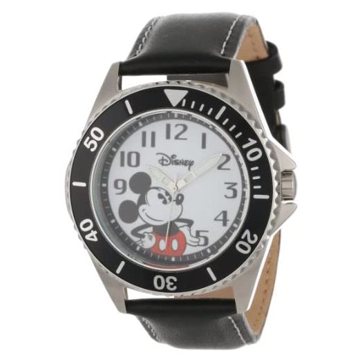 Disney Men's W000518 Mickey Mouse Honor Leather Strap Watch