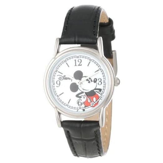 Disney Mickey Mouse Adult Classic Cardiff Analog Quartz Leather Strap Watch