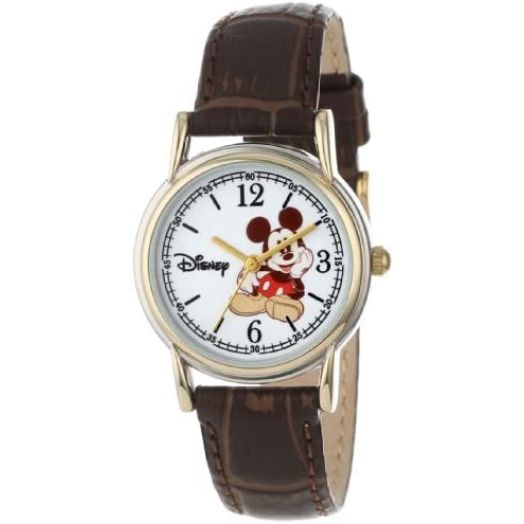 Disney Mickey Mouse Adult Classic Cardiff Analog Quartz Leather Strap Watch