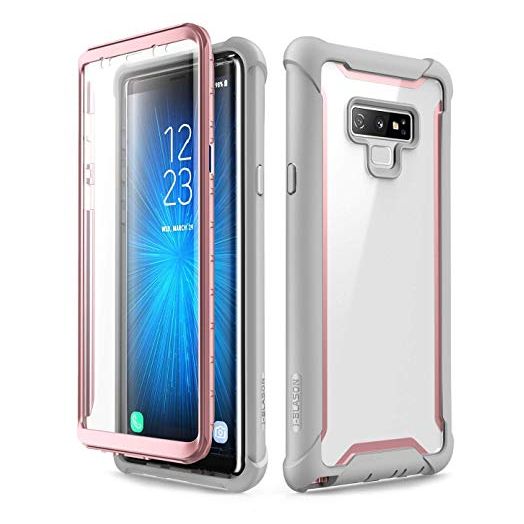 i-Blason Ares Designed for Galaxy Note 9 Case, Full-Body Rugged Clear Bumper Case with Built-in Screen Protector for Galaxy Note 9 2018 Release, Pink
