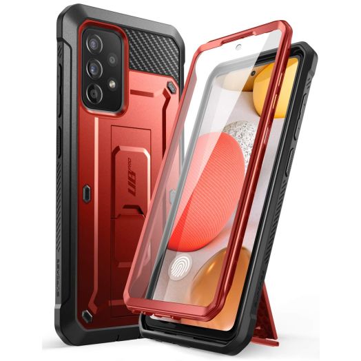 SUPCASE for Samsung Galaxy A52 4G/5G Case with Screen Protector (Unicorn Beetle Pro), [Built-in Stand & Belt Clip] Full-Body Heavy Duty Rugged Kickstand Protective Phone Case for Galaxy A52s, Ruddy