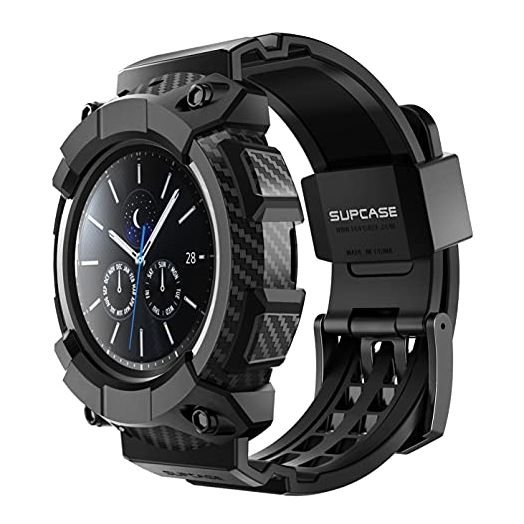 SUPCASE Unicorn Beetle Pro Rugged Protective Case with Strap Bands for 45 mm Galaxy Watch 3 2020 Release, Black