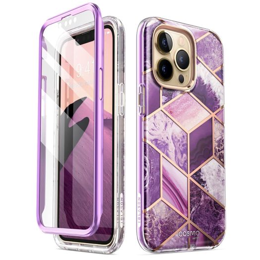 i-Blason for iPhone 13 Pro Case with Built-in Screen Protector, [Full Body Drop Protection] Slim Stylish Women Girl Shockproof Phone Case for iPhone 13 Pro, Cosmo Series, Ameth