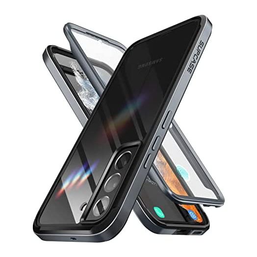 SUPCASE UB Edge Pro Series Case for Samsung Galaxy S22 Plus 5G (2022 Release), Slim Frame Clear Protective Case with Built-in Screen Protector (Black)
