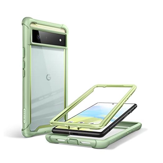 i-Blason Ares Series Designed for Google Pixel 6 Case (2021), Dual Layer Rugged Clear Bumper Case Without Built-in Screen Protector (MintGreen)