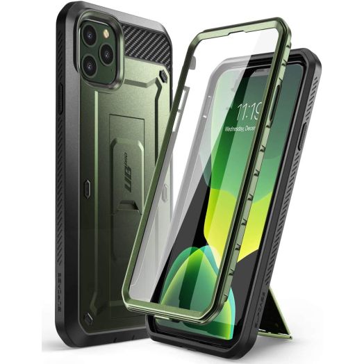 SUPCASE Unicorn Beetle Pro Series Case Designed for iPhone 11 Pro 5.8 Inch 2019, Built-in Screen Protector Full-Body Rugged Holster Case (MetallicGreen)