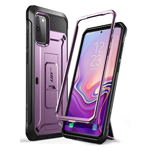SupCase for Samsung Galaxy S20 Case with Stand (Unicorn Beetle Pro), [Built-in Belt Clip] Heavy Duty Rugged Kickstand Protective Phone Case Without Screen Protector for Samsung S20 5G, Purple