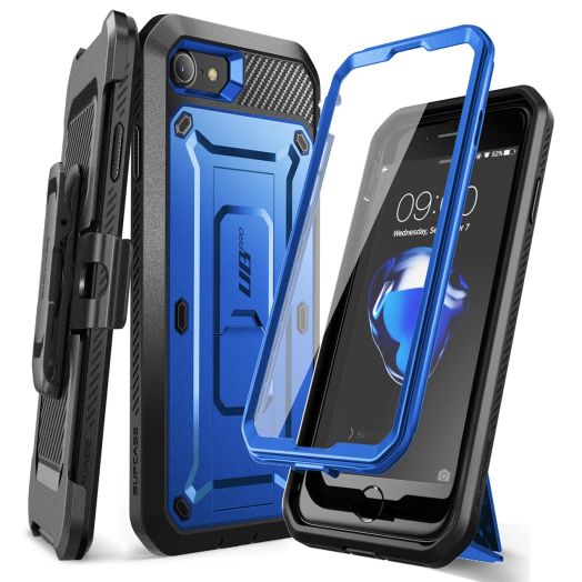 SUPCASE for iPhone SE 3rd Generation/iPhone SE 2nd Generation/iPhone 7/ iPhone 8 Case (Unicorn Beetle Pro), with Screen Protector & Stand & Holster Rugged Phone Case for Apple iPhone SE, RoyalBlue
