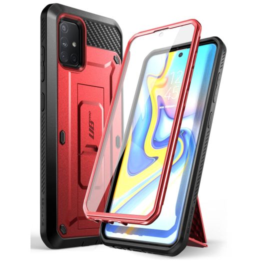 SupCase for Samsung Galaxy A71 5G Case [Not for A71 5G UW Verizon], [Built-in Screen Protector & Stand & Belt Clip] Full-Body Heavy Duty Rugged Protective Phone Case for Samsung A71 6.7", Ruddy