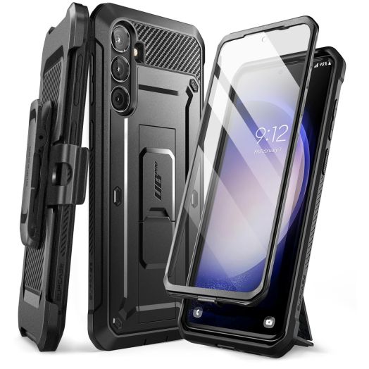 SUPCASE for Samsung Galaxy S23 FE Case with Stand & Belt-Clip, [Unicorn Beetle Pro] [Built-in Screen Protector] [Military-Grade Protection] Heavy Duty Rugged Phone Case for Galaxy S23 FE, Black