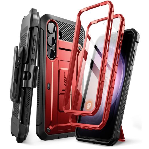 SUPCASE for Samsung Galaxy S24 Plus Case with Stand [2 Front Frames] [Built-in Screen Protector & Belt-Clip] [Military-Grade Protection] Heavy Duty Rugged Phone Case for Galaxy S24 Plus, Ruddy