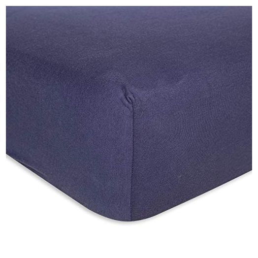 Burt's Bees Baby - Fitted Crib Sheet, Solid Color 100% Organic Cotton Crib Sheet for Standard Crib and Toddler Mattresses (Indigo Blue)