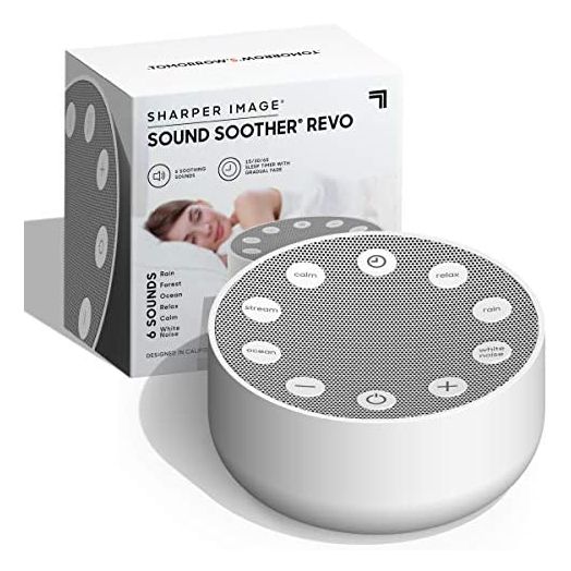 SHARPER IMAGE Sleep Therapy White Noise Machine, Soothing Nature Sounds for Baby Kid Adult, Portable Relaxation Wellness Meditation and Naps, Peaceful Rest Sleep Aid, Holiday Gift