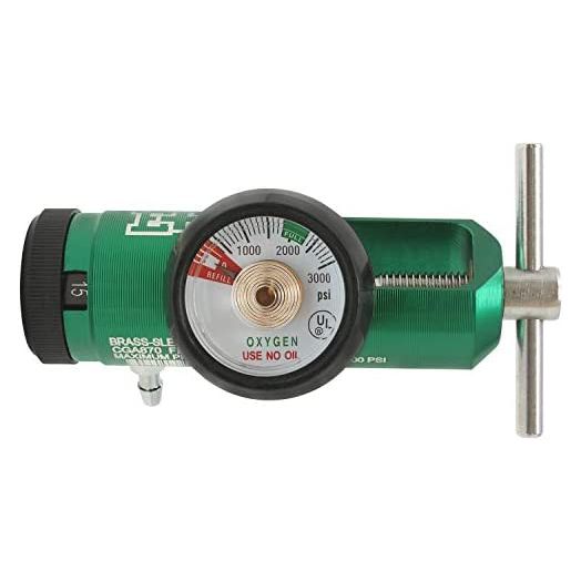 Ever Ready First Aid Oxygen Regulator CGA-870 Gauge Flow Rate with Wrench Key - 0-15LPM