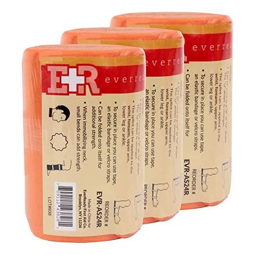 Ever Ready First Aid Universal Aluminum Splint, 24 Inch Rolled - 3 Pack