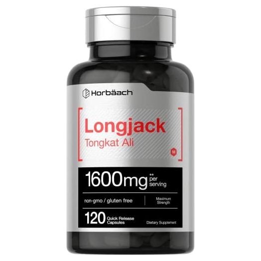 Longjack Tongkat Ali 1600 mg | 120 Capsules | Longifolia Root Extract Powder | Testosterone Formula | Non-GMO, Gluten Free | by Horbaach