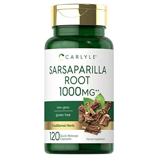 Sarsaparilla Root Capsules 1000mg | 120 Count | Non-GMO, Gluten Free Supplement | by Carlyle/Piping Rock