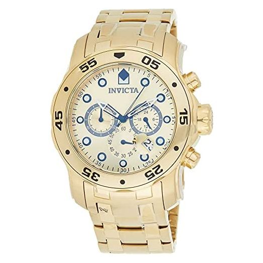 Invicta Men's Pro Diver Quartz Watch with Gold Tone Stainless Steel Band, Gold (Model: 0074)