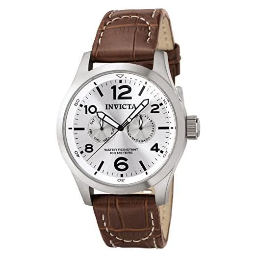 Invicta Men's 0765 I-Force Silver Dial Brown Leather Watch