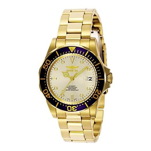 Invicta Men's Pro Diver Automatic 3 Hand Champagne Dial Watch (Model 9743)