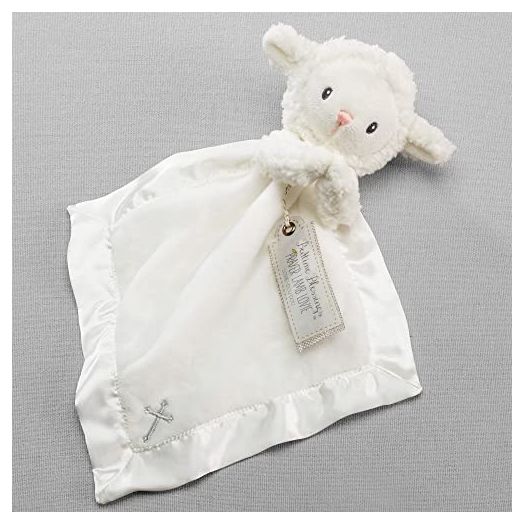 Baby Aspen Bedtime Blessings Lamb Lovie for Babies Security Blanket, Rattle, Newborn Baby Toy, White