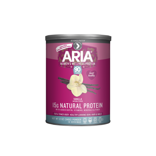 Designer Protein Aria, Natural Womens Wellness Protein, Vanilla 12 Ounce