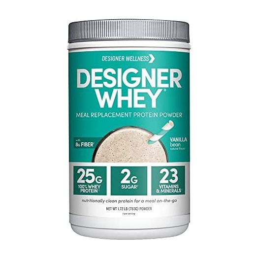 Designer Wellness, Designer Whey Protein Meal Powder with Vitamins, Minerals, and Organic Superfood Complex Carbs, Non GMO, Vanilla Bean, 1.72 Pound