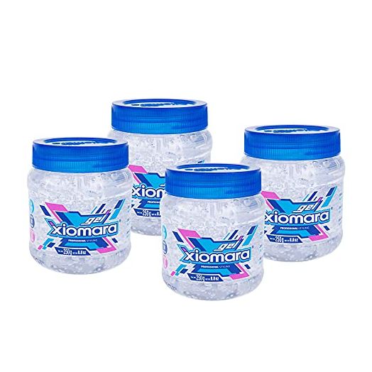 Xiomara Professional Hair Styling Gel with Vera Hold, Clear, Aloe, 8.80 Oz Jars (4 Pack)
