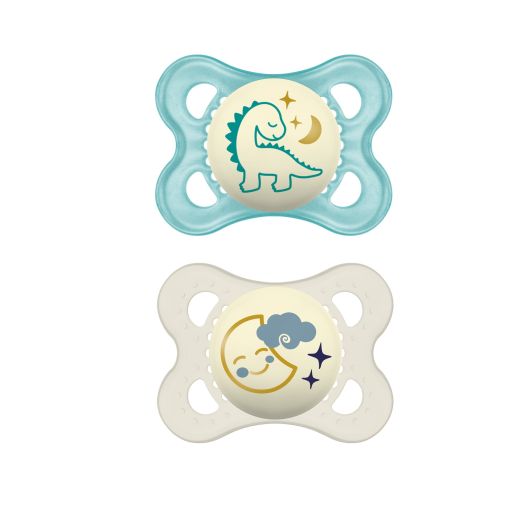 MAM Night Pacifier, 0-6 Months, Boy, 2 pack