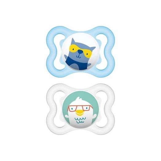 MAM Mini Air Age 0-6 Months Pacifier in Blue, 2 Pack