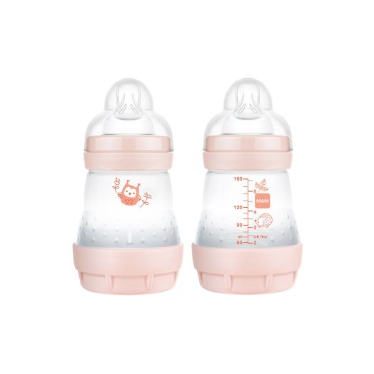MAM Easy Start Matte Anti-Colic Bottle, 5 oz, Girl, 2 pack