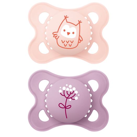 MAM Original Matte Pacifier, 0-6 Months, Girl, 2 pack
