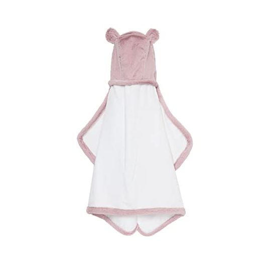 Little Giraffe Luxe Baby Towel with Ears, 24" x 41", Dusty Pink
