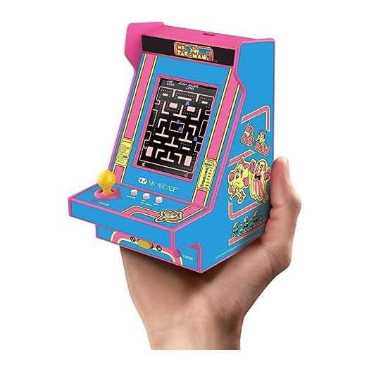 My Arcade Ms. Pac-Man Nano Player Pro - 4.8" Fully Playable Portable Mini Arcade Machine, 2.4" Screen Color Display