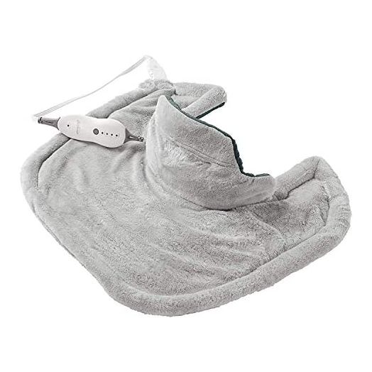 Sunbeam Heating Pad for Neck and Shoulder Pain Relief with Auto Shut Off and Moist Heating Option, 22 x 19", Grey