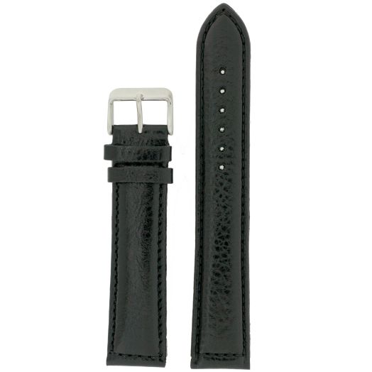 Extra Long Watch Band Leather Black Padded 22 millimeters