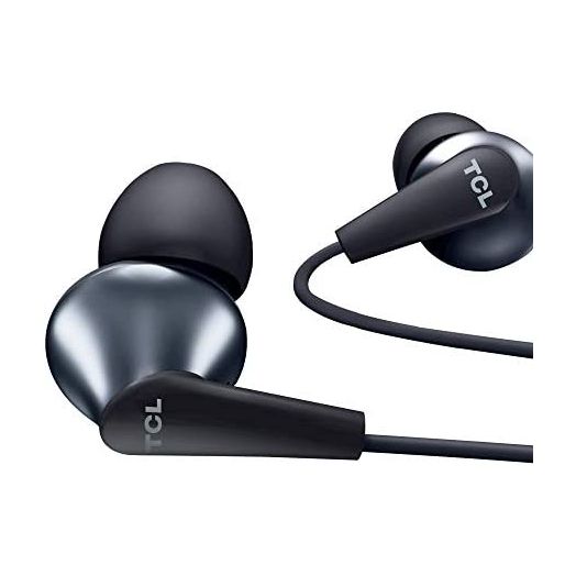 TCL Elit300 in-Ear Earbuds Hi-Res Wired Dual Driver Headphones with Piezo Drivers and Built-in Mic – Midnight Blue, One Size (ELIT300BL)