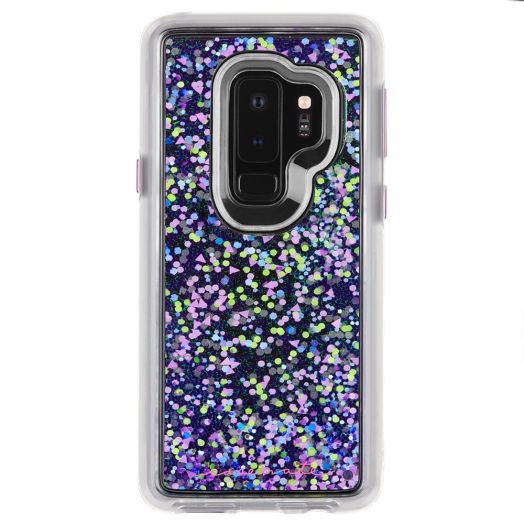 Case-Mate - Samsung Galaxy S9+ Case - GLOW WATERFALL - Glow in The Dark - Cascading Liquid Glitter - Protective Design - Purple Glow