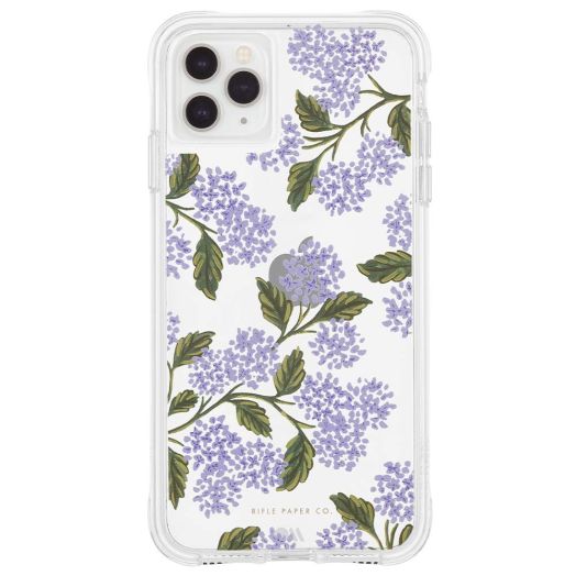 Rifle Paper Co. - Case for iPhone 11 Pro - Floral Design - 5.8 Inch - Clear Hydrangea Blue