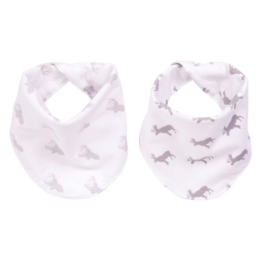 Stag and Moose 2 Pack Reversible Flannel Bandana Bib Set
