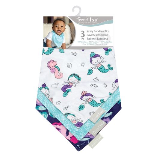 Mermaids 3 Pack Jersey Bandana Bib Set