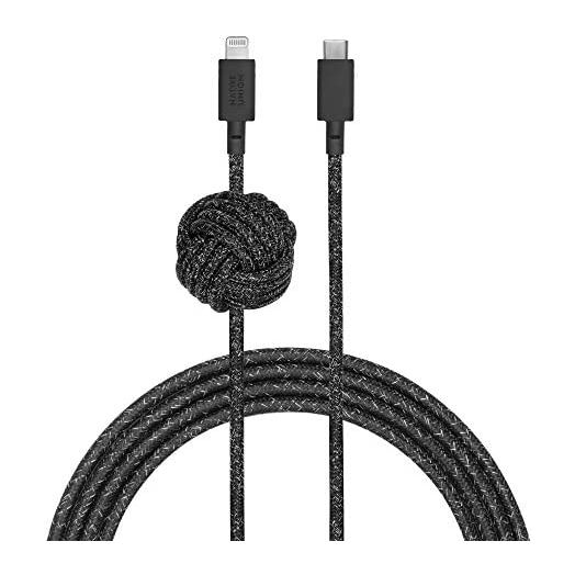 Native Union Night Cable - 10ft Ultra-Strong Reinforced Durable USB-C to Lightning [MFi Certified] Charging Cable with Weighted Knot Compatible with iPhone 14, iPhone 13 and Earlier (Cosmos)