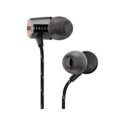 House of Marley Uplift 2: Wired Earphones with Microphone and Sustainable Materials (Black)